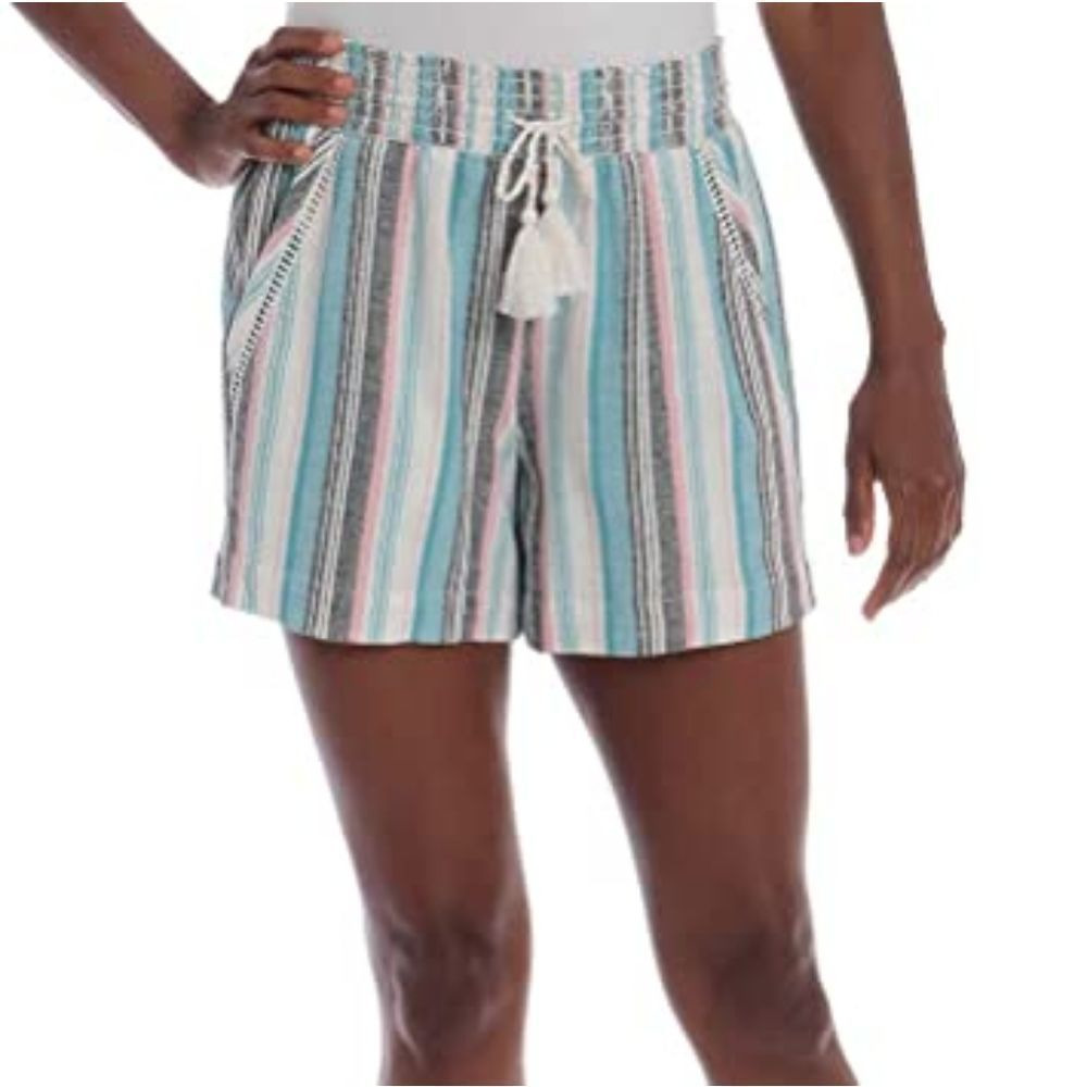 Briggs New York Women's Linen Blend Pull-On Summer Shorts with Pockets